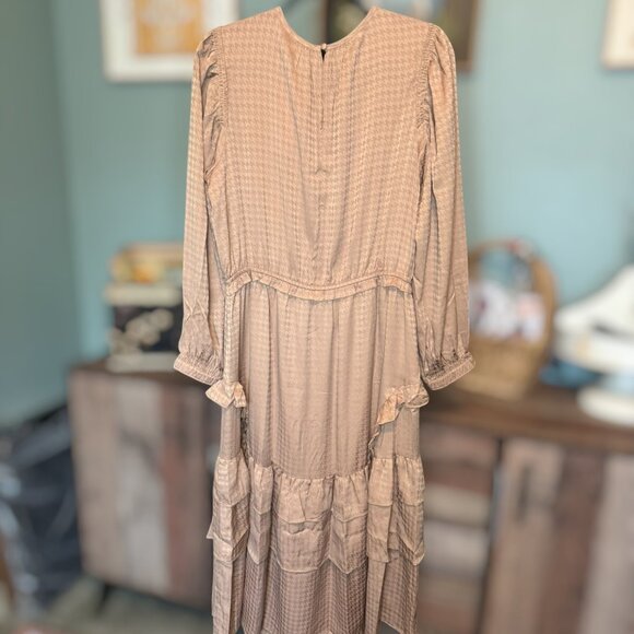 NWT Current Air Los Angeles Long Sleeve Jacquard Midi Dress Size Large - Picture 7 of 9